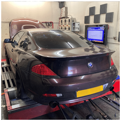 bmw 645ci supercharged on dyno cell short pulley