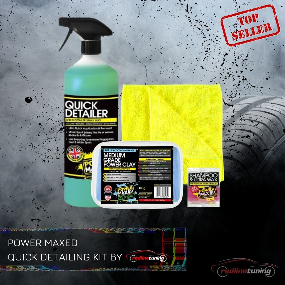 Detailing kit Power Maxed Quick Detailer & Clay Bar kit Microfibre Wash & Wax